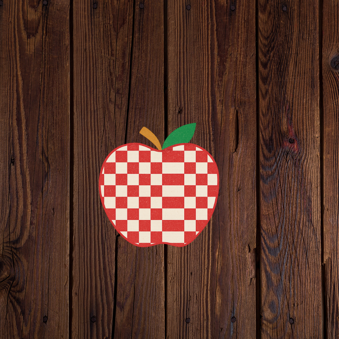 Checkered Apple Sticker