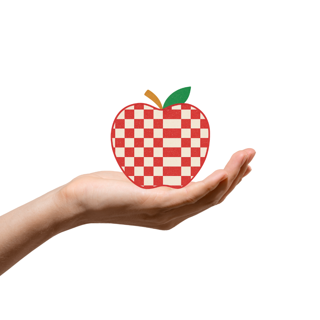 Checkered Apple Sticker