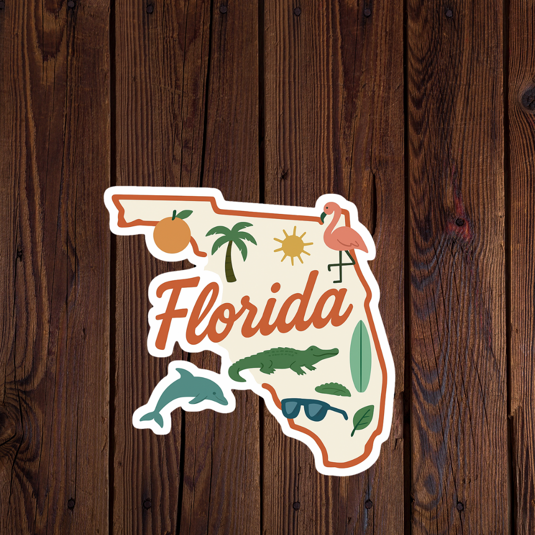 Florida Icons State Sticker