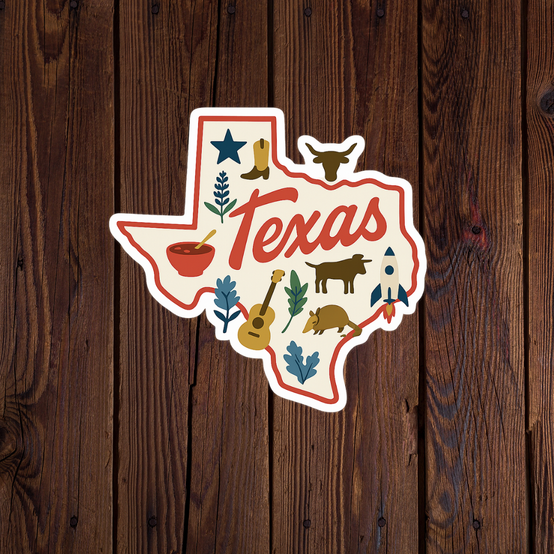 Texas Icons State Sticker