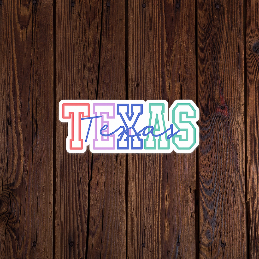 Texas Colorful Sticker