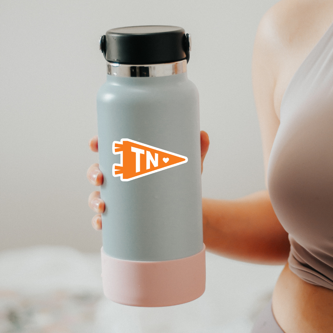 TN Tennessee Orange Flag Waterproof Vinyl Sticker | Durable Laptop & Water-Bottle Decal | Weather-Proof