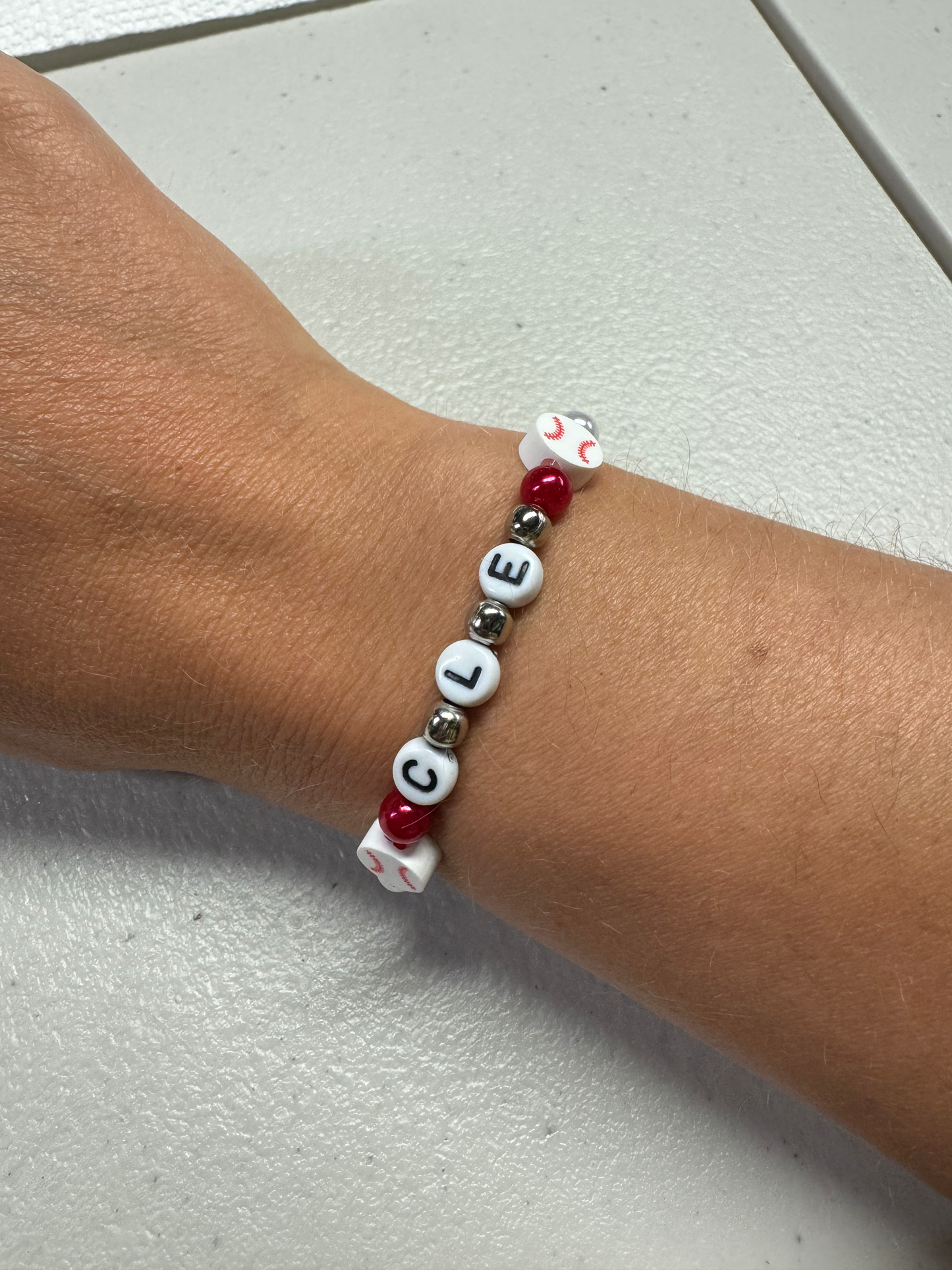 Cle (Cleveland) Baseball Bracelet