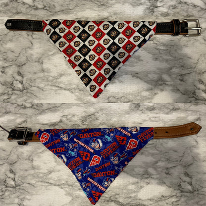 Reversible Collar Loop Pet Bandana Dayton and Ohio State