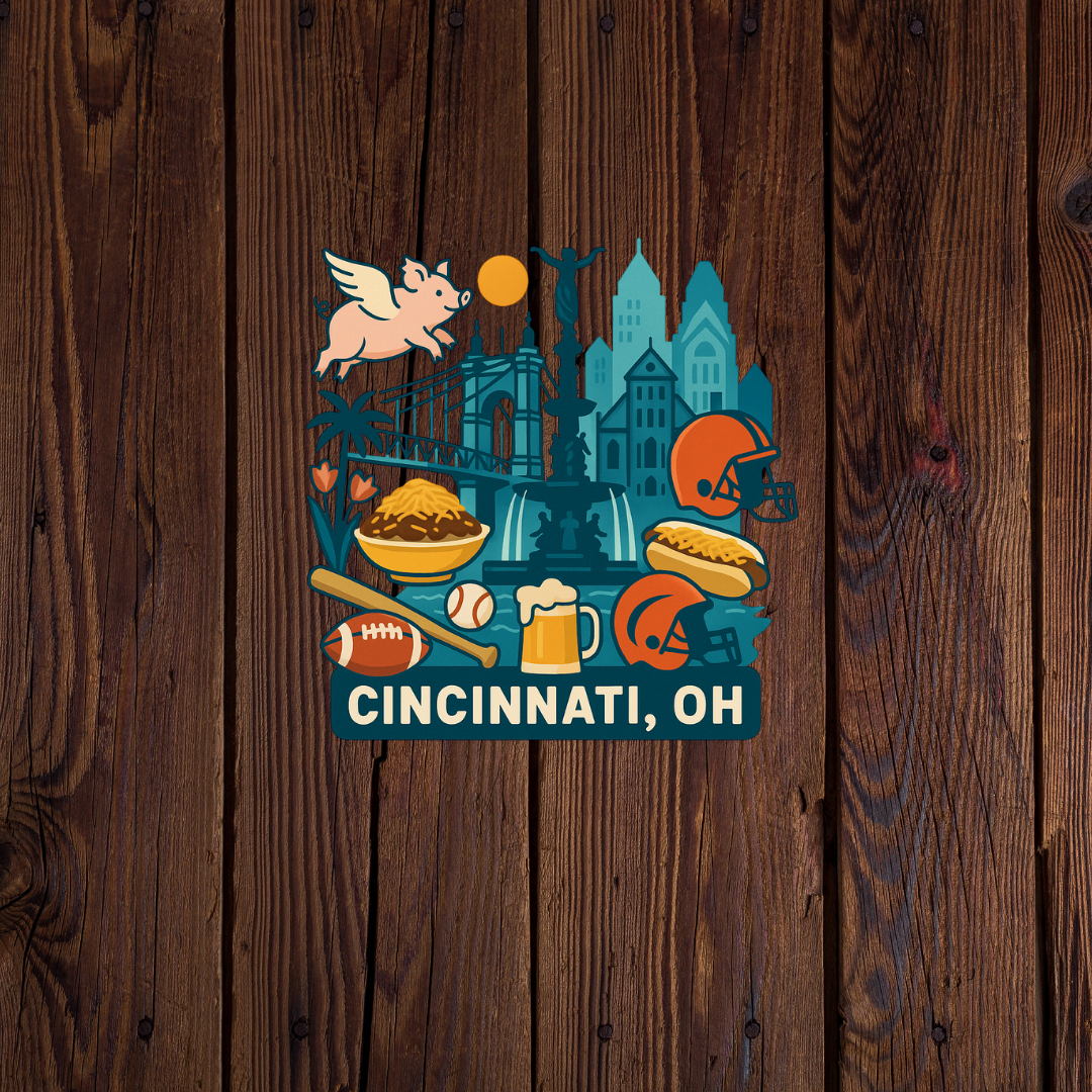 Cincinnati Ohio Icon Sticker