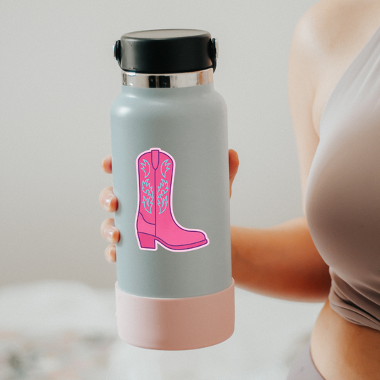 Pink Cowgirl boot sticker