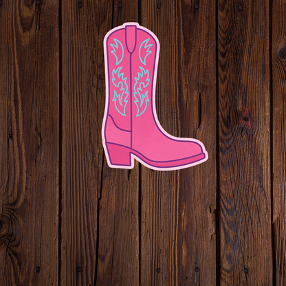 Pink Cowgirl boot sticker