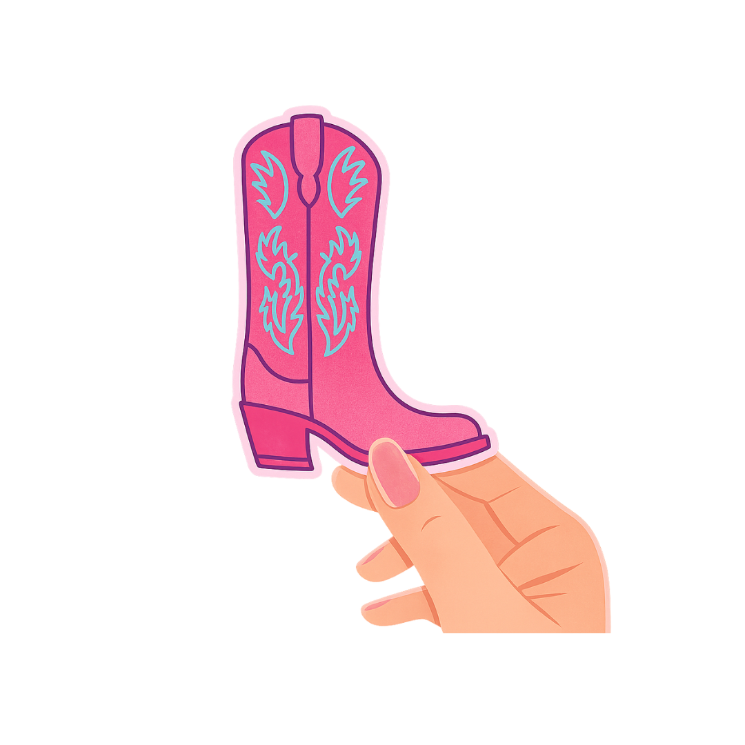 Pink Cowgirl boot sticker