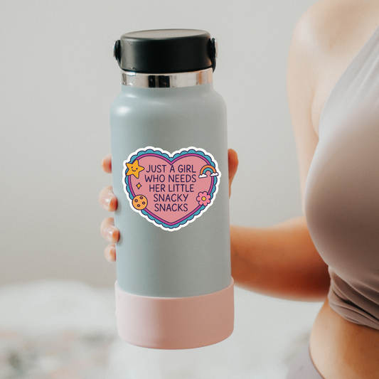 Just a girl who needs her snacks funny sticker