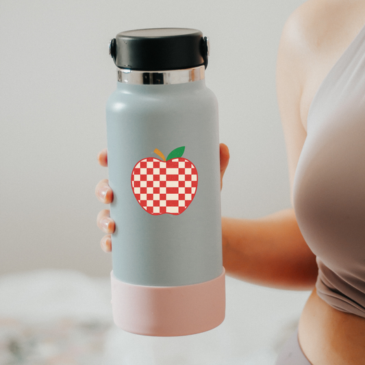 Checkered Apple Sticker
