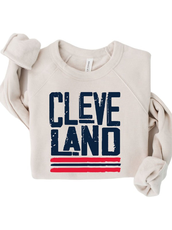 Red/Blue Cleveland Game Day Crew Sweatshirt