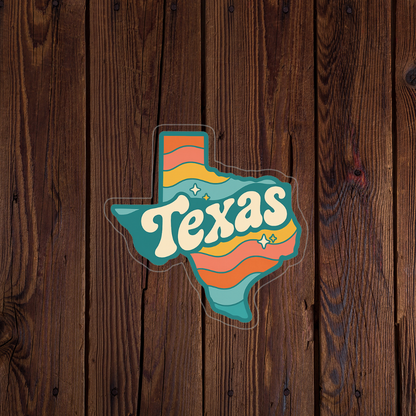 Retro State of Texas Sticker