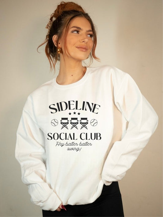 Sideline Social Club Baseball Crewneck Sweatshirt