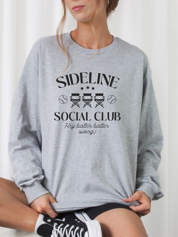 Sideline Social Club Baseball Crewneck Sweatshirt