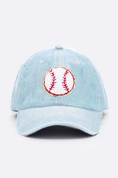 Chenille Baseball Patch Denim Cap