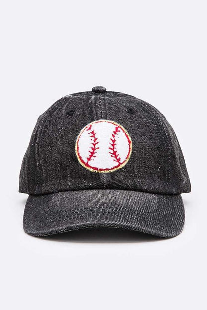 Chenille Baseball Patch Denim Cap