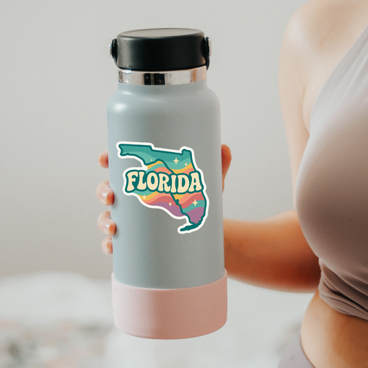 Retro State of Florida Sticker