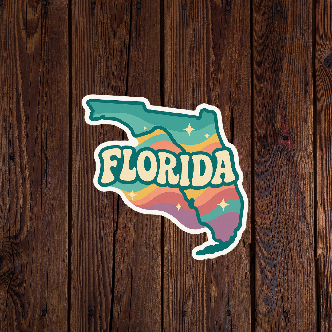 Retro State of Florida Sticker