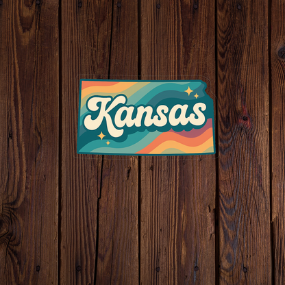 Retro State of Kansas Sticker