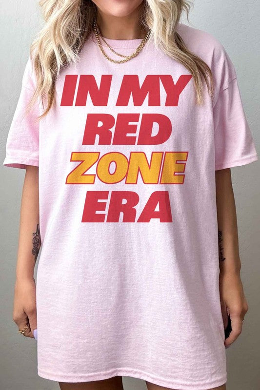 IN MY RED ZONE ERA FOOTBALL OVERSIZED GRAPHIC TEE