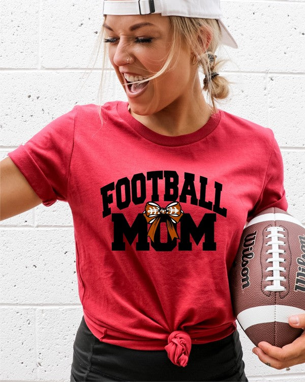 Football Mom Bow Graphic Boutique Tee