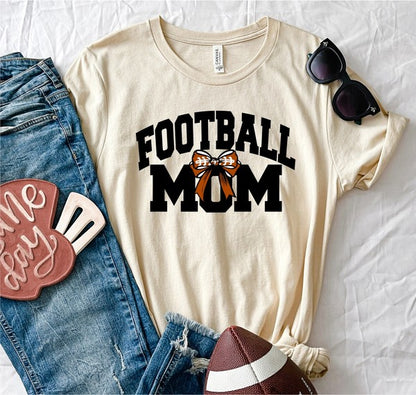 Football Mom Bow Graphic Boutique Tee