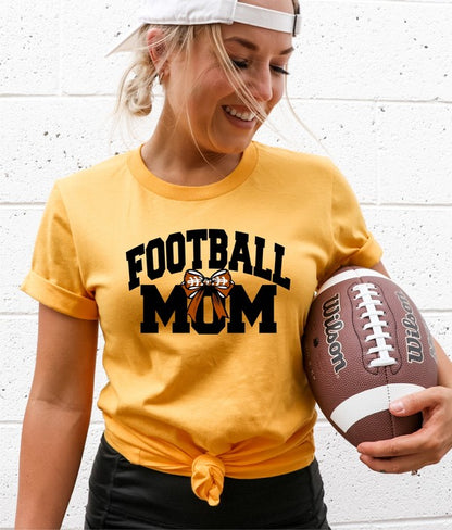 Football Mom Bow Graphic Boutique Tee