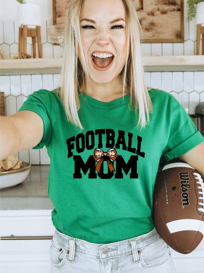 Football Mom Bow Graphic Boutique Tee