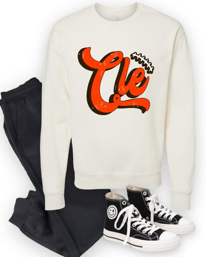 Brown/Orange Cle Game Day Crew Sweatshirt