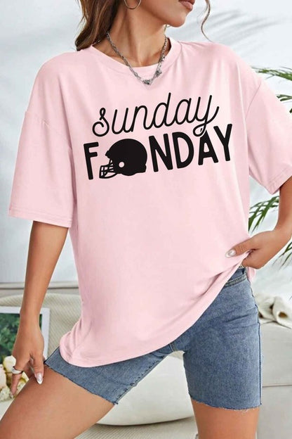 SUNDAY FUNDAY FOOTBALL GAME OVERSIZED GRAPHIC TEE