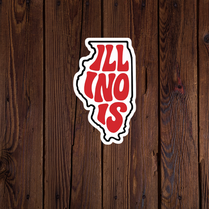 Red State of Illinois Sticker