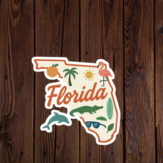 Florida Icons State Sticker