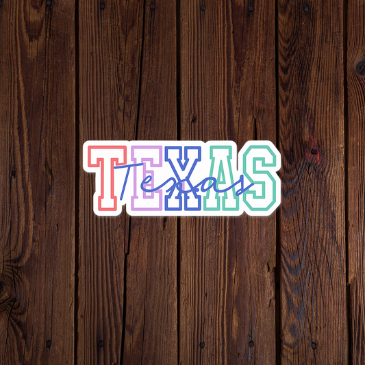 Texas Colorful Sticker