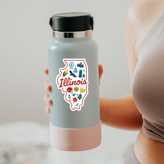Illinois Icons State Sticker