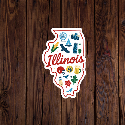 Illinois Icons State Sticker