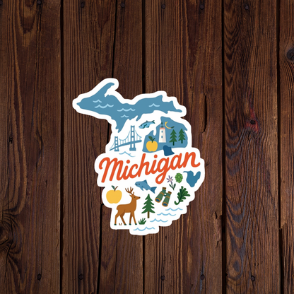 Michigan Icons State Sticker