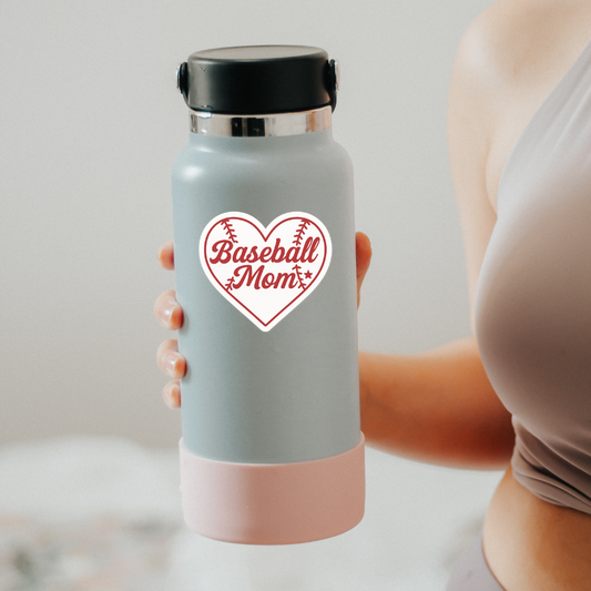 Baseball Mom Heart Sticker
