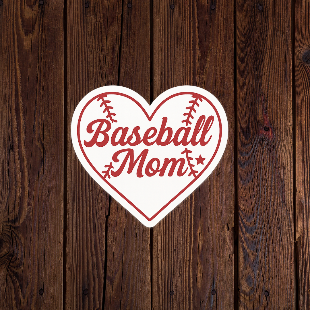 Baseball Mom Heart Sticker