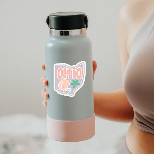 State of Ohio Pastel Sports Sticker