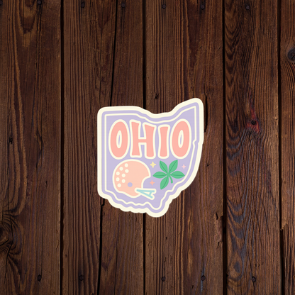 State of Ohio Pastel Sports Sticker