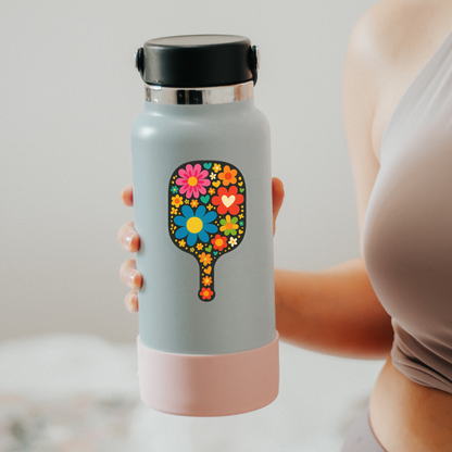 Floral Pickleball Sticker