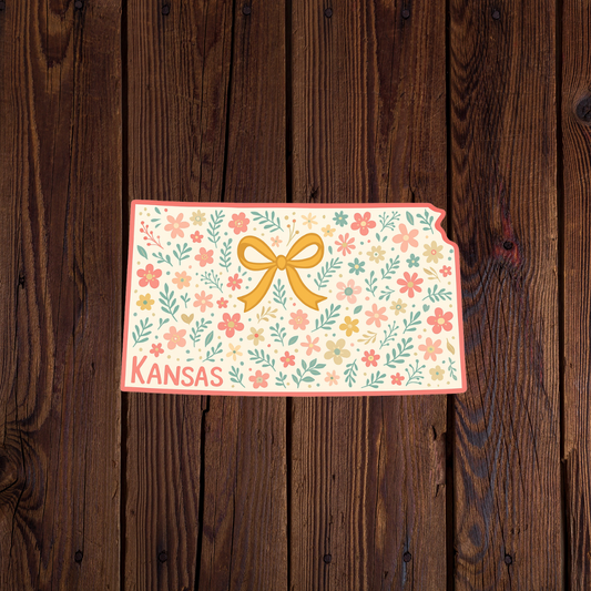 Kansas Floral State Sticker