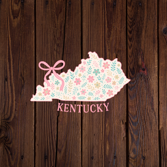 State of Kentucky Floral Sticker