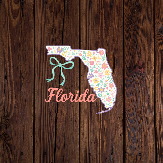 State of Florida Floral Sticker