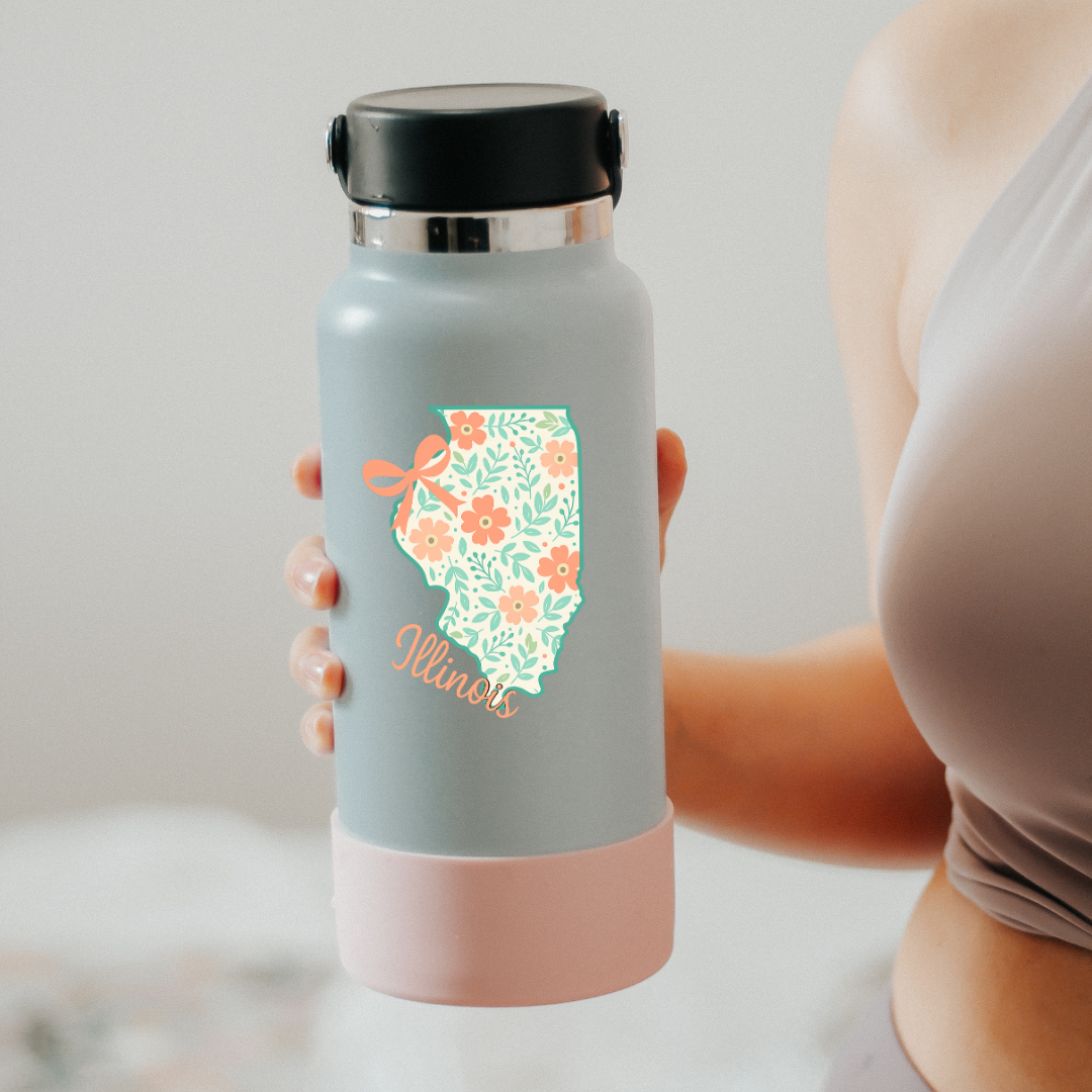 State of Illinois Floral Sticker