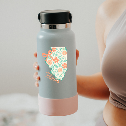 State of Illinois Floral Sticker