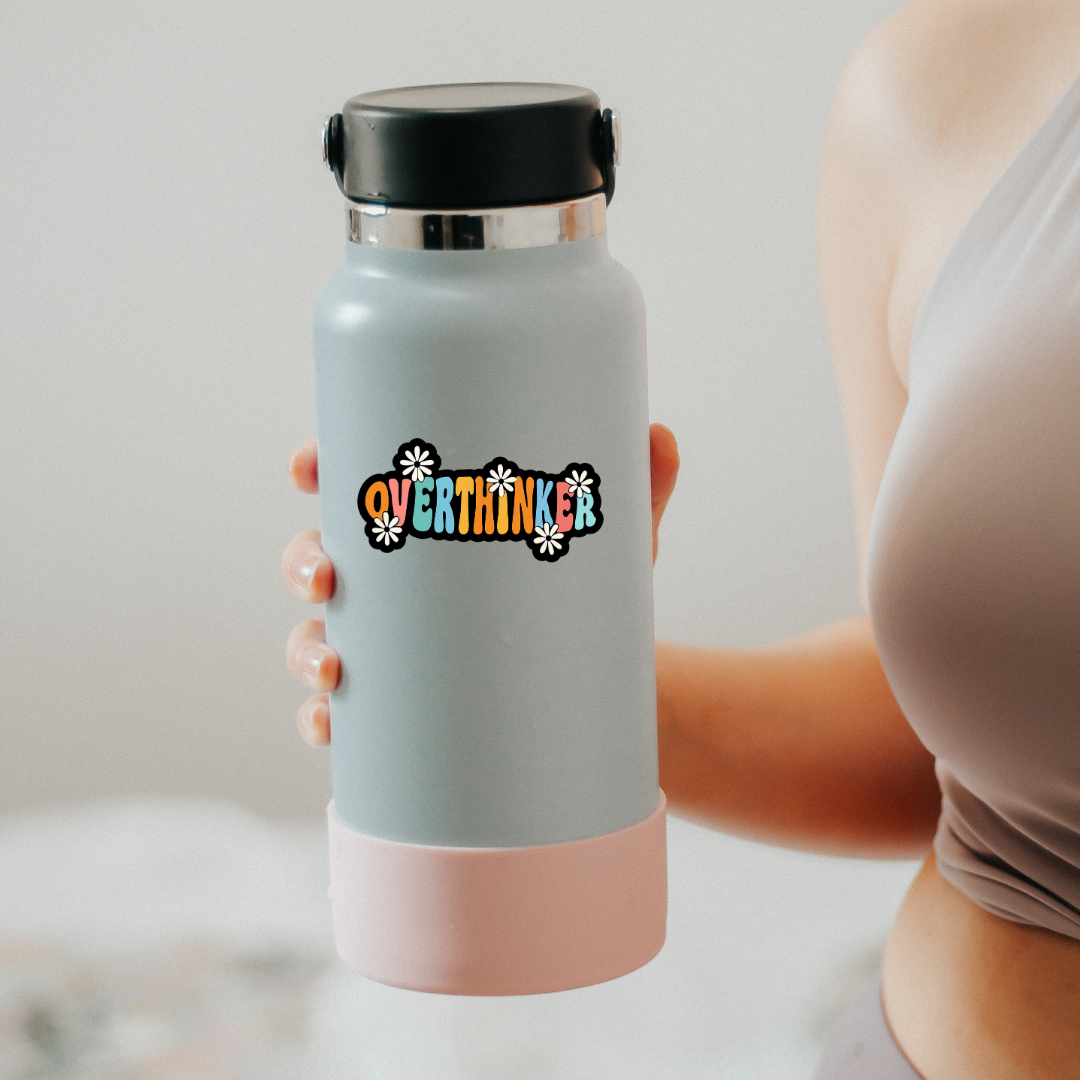 Flower Over Thinker Sticker