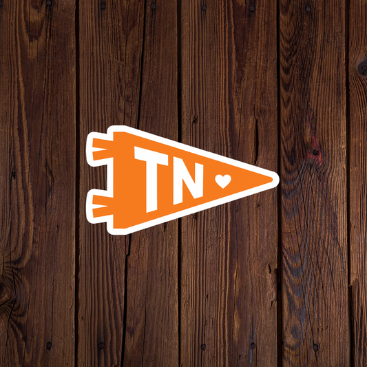 TN Tennessee Orange Flag Waterproof Vinyl Sticker | Durable Laptop & Water-Bottle Decal | Weather-Proof