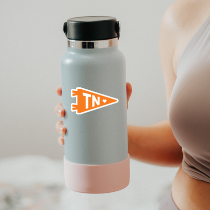 TN Tennessee Orange Flag Waterproof Vinyl Sticker | Durable Laptop & Water-Bottle Decal | Weather-Proof
