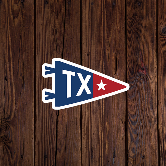 TX Texas Pendant Flag Sticker